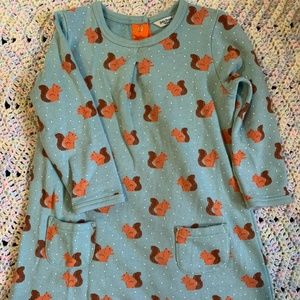 Baby Boden Squirrel Dress 12-18m